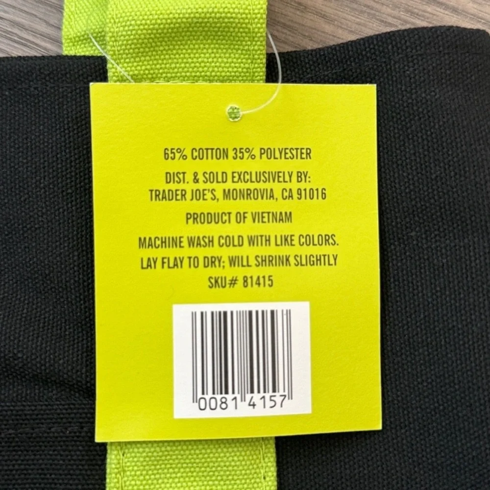 Trader Joes Mini Trick or Treat Canvas Tote Bag TJs Halloween Purple Green NEW - Picture 4 of 6